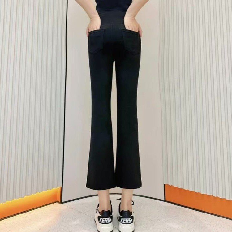 Women's Flared Pants — side stripes, high waist, stretchy fabric - image 5