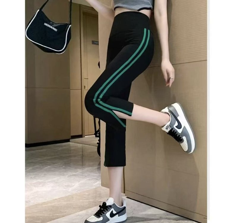 Women's Flared Pants — side stripes, high waist, stretchy fabric - image 8