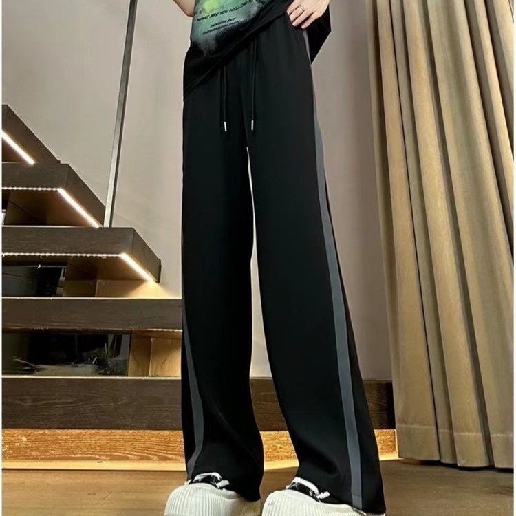 Women's Track Pants — side stripes, elastic waist, wide leg - image 2