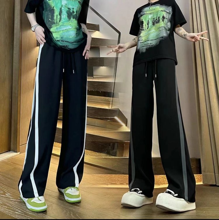 Women's Track Pants — side stripes, elastic waist, wide leg - image 6