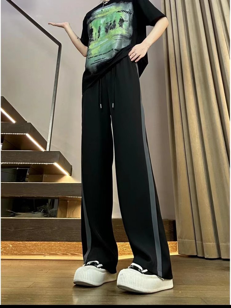 Women's Track Pants — side stripes, elastic waist, wide leg - image 8