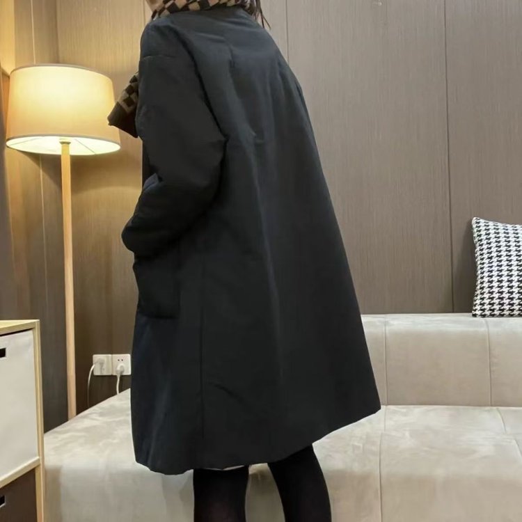 Women's Beige Long Coat — oversized fit, double-breasted, large pockets - image 5