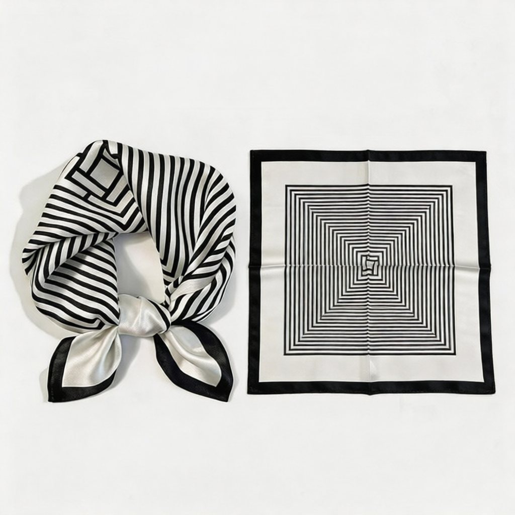 Elegant Satin Silk Scarf – 70cm Paisley Print Square