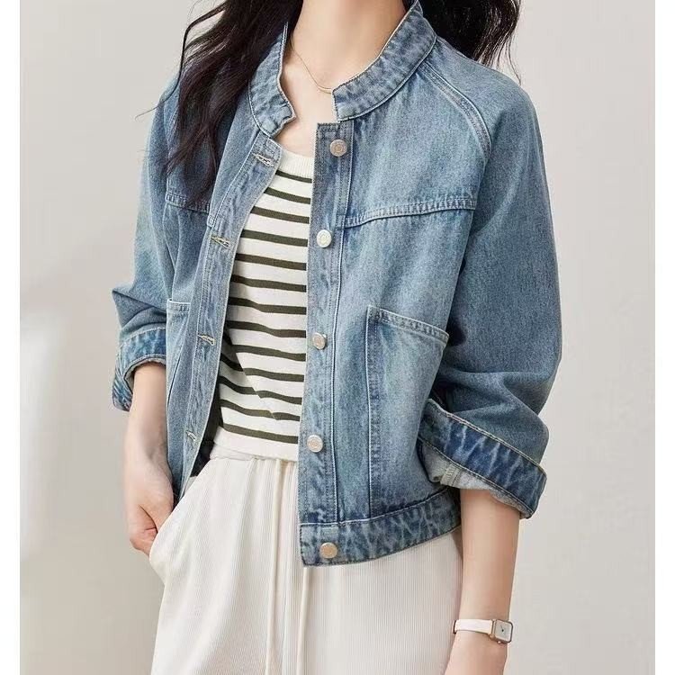Denim Jacket for Women — Light Blue, Classic Collar, Front Pockets - image 5