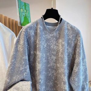 Sweatshirt for Women — Light Blue, Mottled Texture, Oversized Fit - image 1