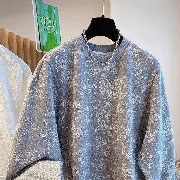 Sweatshirt for Women — Light Blue, Mottled Texture, Oversized Fit - image 1