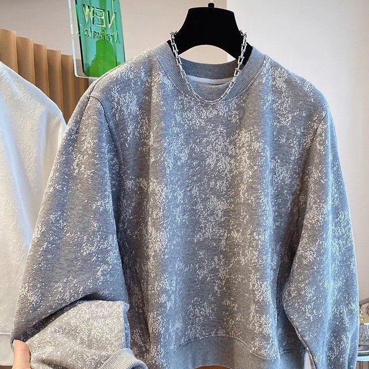 Sweatshirt for Women — Light Blue, Mottled Texture, Oversized Fit - image 4