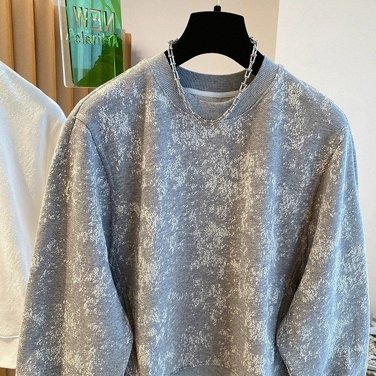 Sweatshirt for Women — Light Blue, Mottled Texture, Oversized Fit - image 5