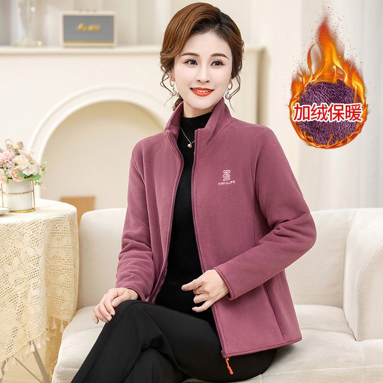 Women's Fleece Jacket —加绒保暖, zip-up, cozy fit - image 4