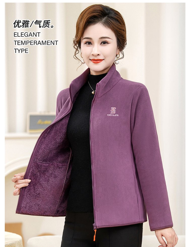 Women's Fleece Jacket —加绒保暖, zip-up, cozy fit - image 6